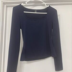 SHEIN Deep Blue Long Sleeve Top